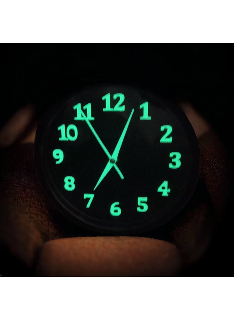 Tekno Trust - Modern Luminous Night Glowing Black Living Room Kitchen Office Wall Clock 22 cm Plastic B2 Plastic Round - Image 1