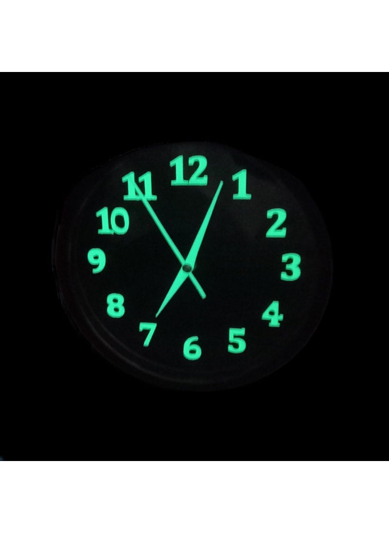Tekno Trust - Modern Luminous Night Glowing Black Living Room Kitchen Office Wall Clock 22 cm Plastic B2 Plastic Round - Image 1