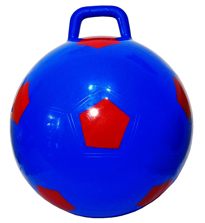AppleRound Space Hopper Ball with Pump in Soccer Style, 18in / 45cm Diameter for Ages 3-7, Kangaroo Bouncer, Hoppity Hippity Hopball, Sit-on Bouncy Ball with Handle (Green) - Image 1