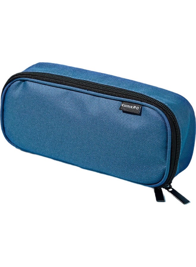 Comix Pencil Case, Large Capacity Stationery Storage Bag For Students, Portable Pencil Box For Elementary School Students, Layered Storage Oxford Cloth Durable Pencil Case, Xs-30 Blue - Image 3
