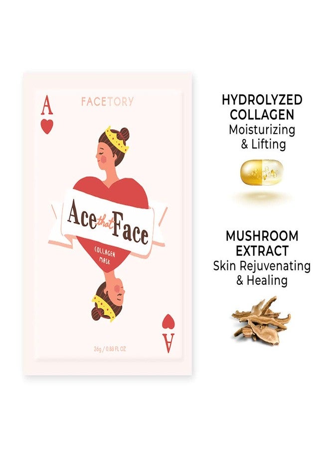 FACETORY K Beauty Face Mask Skin Care - ACE THAT FACE FIRMING COLLAGEN Sheet Mask with Collagen & Mushroom Extract | For Plump and Glowing Skin (10 Pack) - Image 2