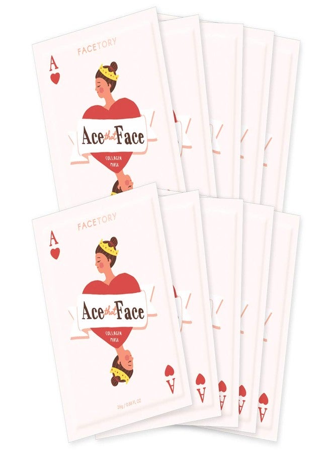 FACETORY K Beauty Face Mask Skin Care - ACE THAT FACE FIRMING COLLAGEN Sheet Mask with Collagen & Mushroom Extract | For Plump and Glowing Skin (10 Pack) - Image 1