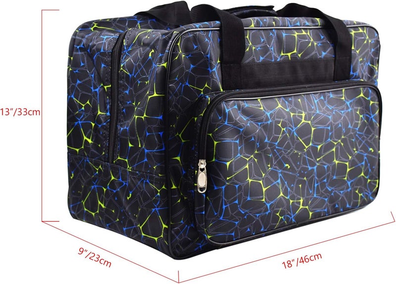 TLBTEK Black Sewing Machine Carrying Case,Universal Canvas Carry Tote Bag,Portable Padded Storage Dust Cover with Pockets for Sewing Machine - Image 1