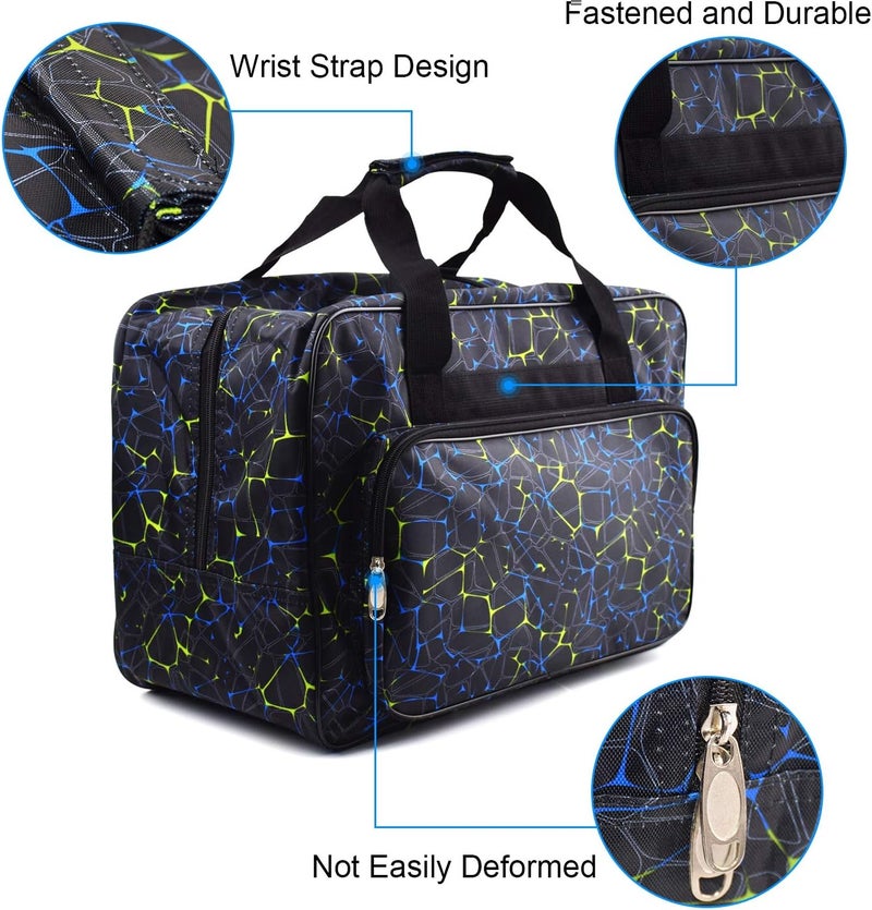 TLBTEK Black Sewing Machine Carrying Case,Universal Canvas Carry Tote Bag,Portable Padded Storage Dust Cover with Pockets for Sewing Machine - Image 3