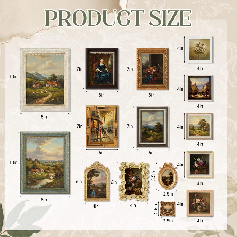 Kathfly 15 Pack Vintage Picture Frames for Wall or Tabletop Display Ornate French Country Frames Vintage Farmhouse Decor Antique Wall Art Set for Gallery Bedroom Living Room Decor (Essential Style) - Image 3