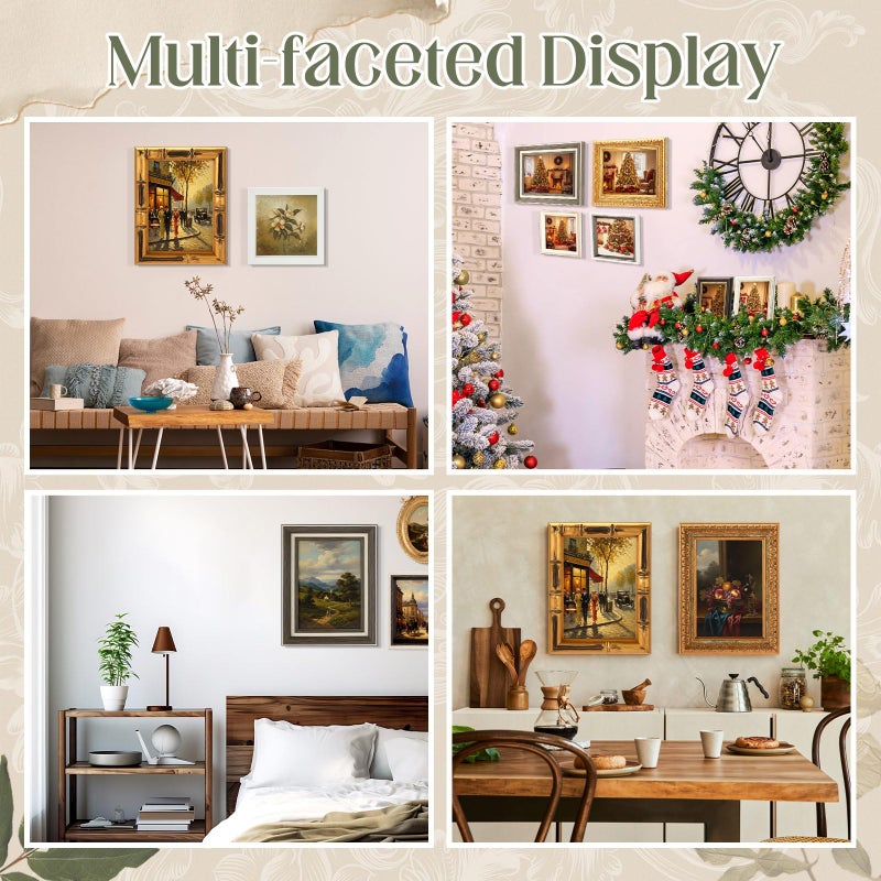 Kathfly 15 Pack Vintage Picture Frames for Wall or Tabletop Display Ornate French Country Frames Vintage Farmhouse Decor Antique Wall Art Set for Gallery Bedroom Living Room Decor (Essential Style) - Image 5