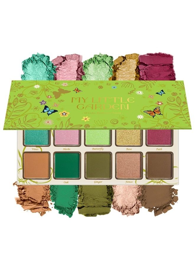 MAKI YIKA Green Eyeshadow Palette 10 Colors, Matte Green Eye Shadows Palette Pressed Powder, Rich Pigmented & Ultra Blendable & Long Wearing, Inspired Greens (10Shade) - Image 1