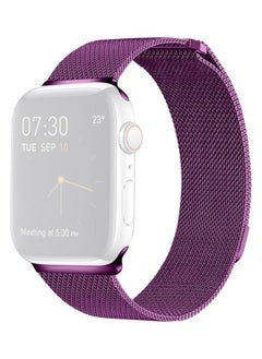 Milanese Loop Magnetic Watchband For Apple Watch Series 7 41mm/6 & Se 5 4 40mm/3 2 1 38mm Purple