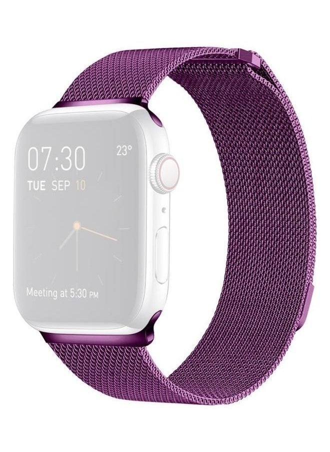 NIBEMINENT - Milanese Loop Magnetic Watchband For Apple Watch Series 7 41mm/6 & Se 5 4 40mm/3 2 1 38mm Purple - Image 1