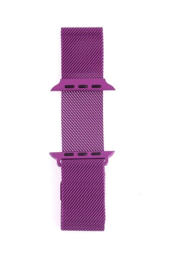 NIBEMINENT - Milanese Loop Magnetic Watchband For Apple Watch Series 7 41mm/6 & Se 5 4 40mm/3 2 1 38mm Purple - Image 1
