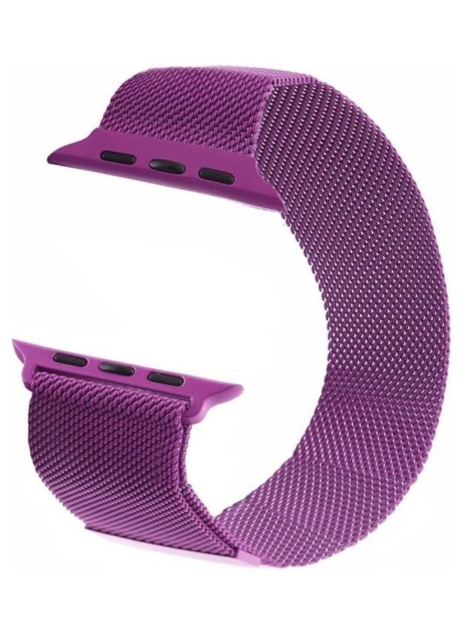 NIBEMINENT - Milanese Loop Magnetic Watchband For Apple Watch Series 7 41mm/6 & Se 5 4 40mm/3 2 1 38mm Purple - Image 1