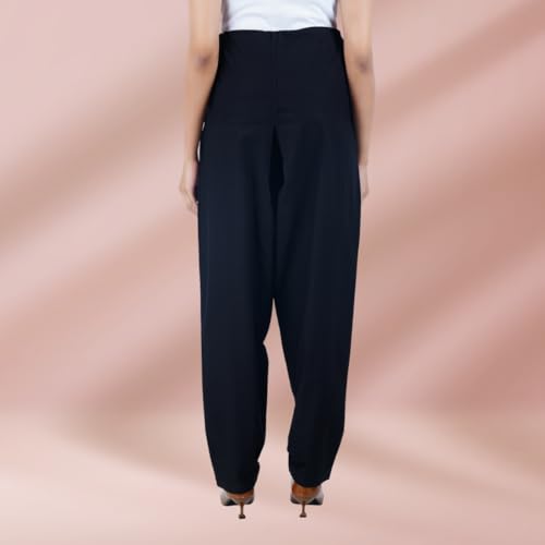 Happy Bunny Cotton Salwar Pant for Women, Modern Semi Patiala Ethnic Trousers with Drawstring, Comfortable Office Home Wear Ladies Pants (3XL, Black) - Image 5