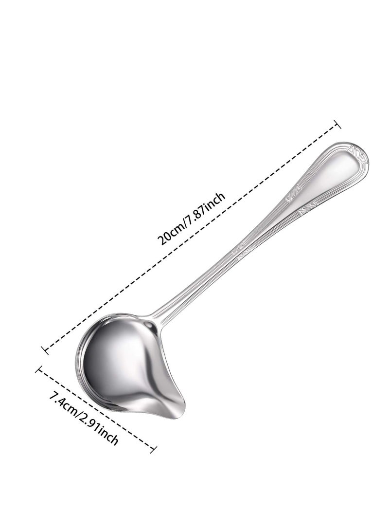 KASTWAVE Gravy Drizzle Spoon with Pouring Spout, 18/10 Stainless Steel Saucier Sauce Soup Spoon for Spooning Gravies and Sauces - Image 2
