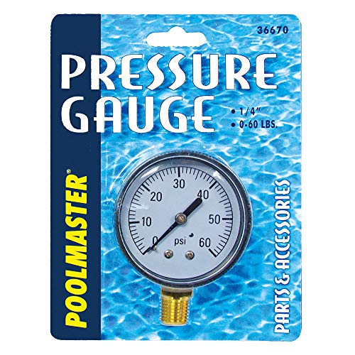 Poolmaster 36670 Pressure Gauge for Swimming Pool or Spa Filter, 1/4-Inch, Bottom Mounted Thread - Image 1