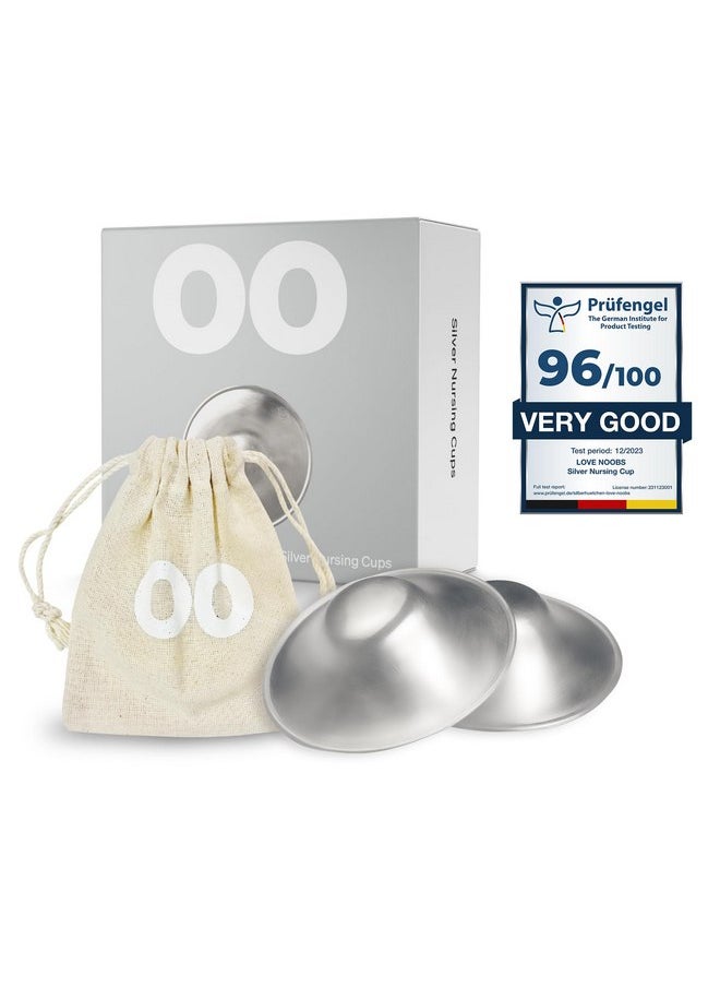 Love Noobs - The Original Silver Nursing Cups, LoveNoobs Silver Nipple Covers Breastfeeding, Regular Nipple Shields for Nursing Newborn, Post Partum Recovery, Baby Essentials, Silver Nipple Shield, Nickel-Free - Image 1