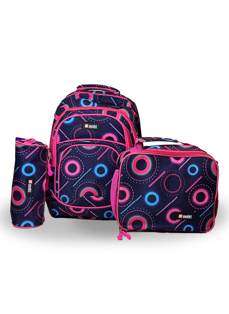 nuzki Nuzki Kids School Bag 3 Pcs/Set - Ultimate Student Backpack, Schoolbag, Pencil Case, and Lunch Bag Combo for Trendy Students  - Image 1