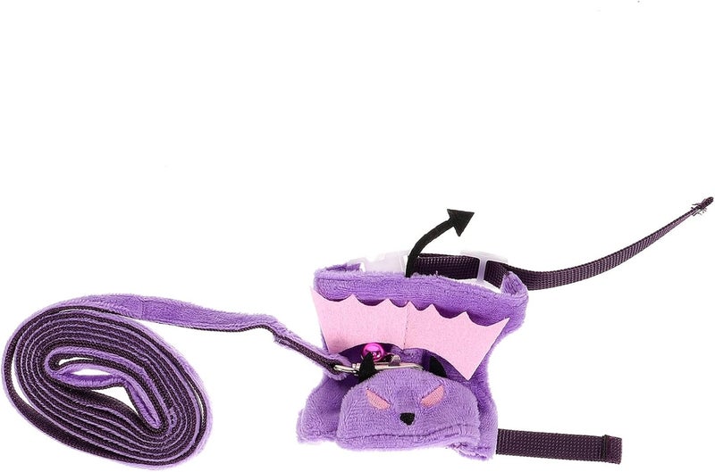 Halloween Small Animal Pet Harness Leash Set Adjustable Purple Chest Strap for Rabbit Ferret Hamster Cat Walking and Outdoor Use - Image 1