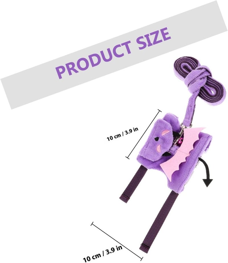 Halloween Small Animal Pet Harness Leash Set Adjustable Purple Chest Strap for Rabbit Ferret Hamster Cat Walking and Outdoor Use - Image 2