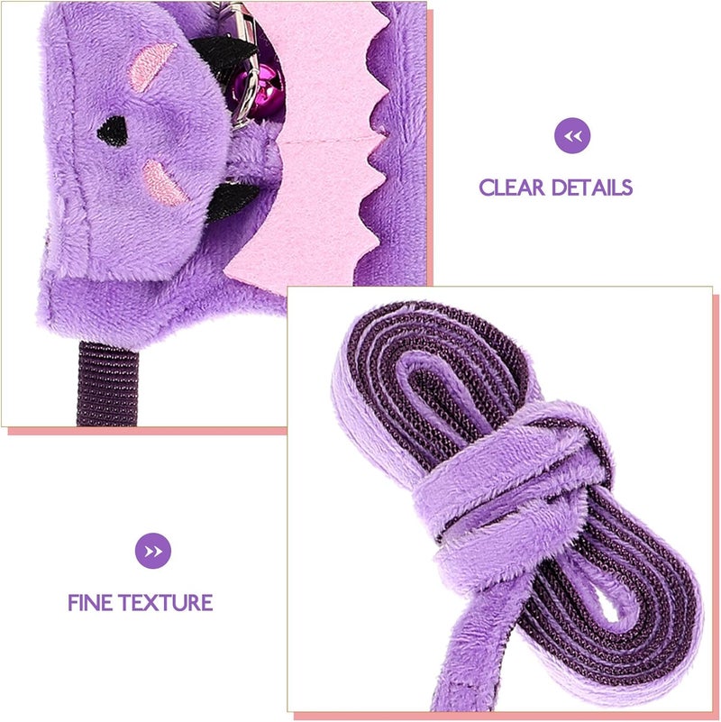 Halloween Small Animal Pet Harness Leash Set Adjustable Purple Chest Strap for Rabbit Ferret Hamster Cat Walking and Outdoor Use - Image 3
