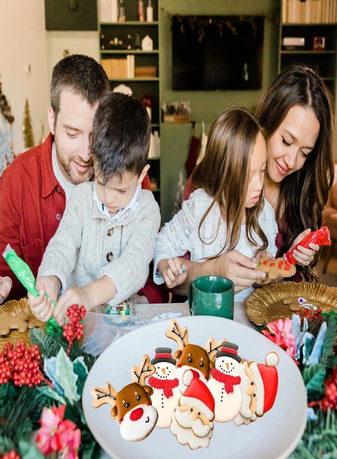KAISHANE Christmas Cookie Cutters,Stainless Steel Sandwich Cutters with Comfort Grip,4 Pieces Biscuit Cutter Set for Christmas Party Baking-Santa Claus,Elk Head,Snowman,Snowflakes - Image 5