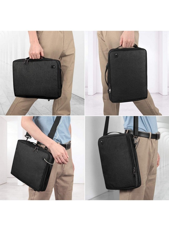 Moca حقيبة كتف موكا للابتوب للجنسين لماك بوك إير/برو 13 إنش M2 2022، برو M1 14 إنش، حقيبة حمل مبطنة لجهاز الكمبيوتر اللوحي ديل XPS 13، 13.5 إنش سيرفيس، HP، آيسر كروم بوك (13-14 إنش، أسود) - Image 5