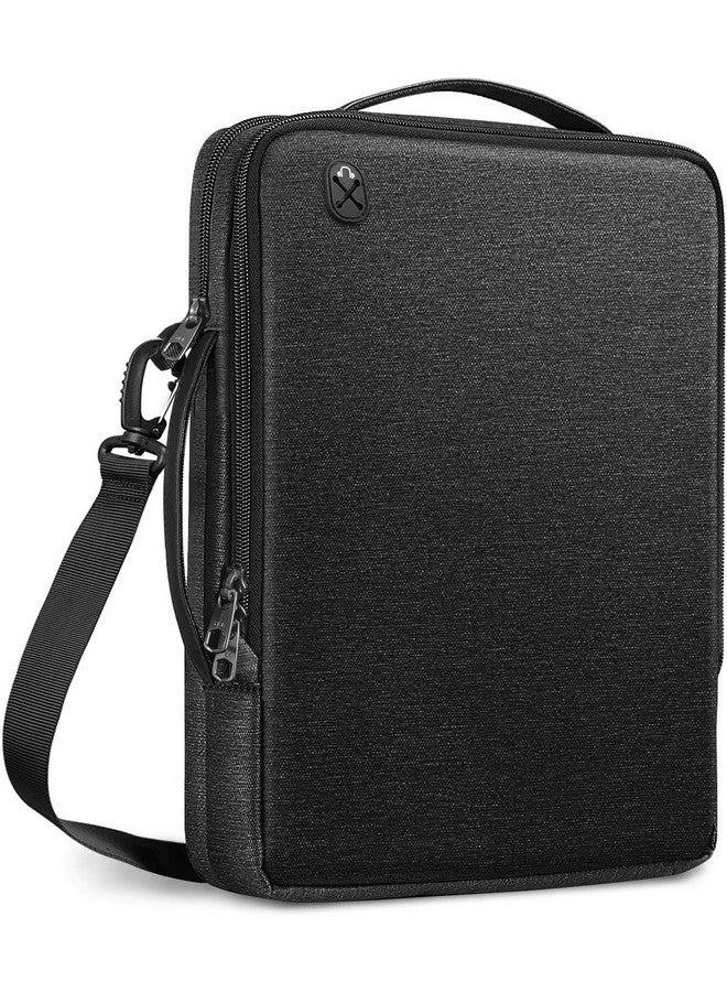 Moca حقيبة كتف موكا للابتوب للجنسين لماك بوك إير/برو 13 إنش M2 2022، برو M1 14 إنش، حقيبة حمل مبطنة لجهاز الكمبيوتر اللوحي ديل XPS 13، 13.5 إنش سيرفيس، HP، آيسر كروم بوك (13-14 إنش، أسود) - Image 1