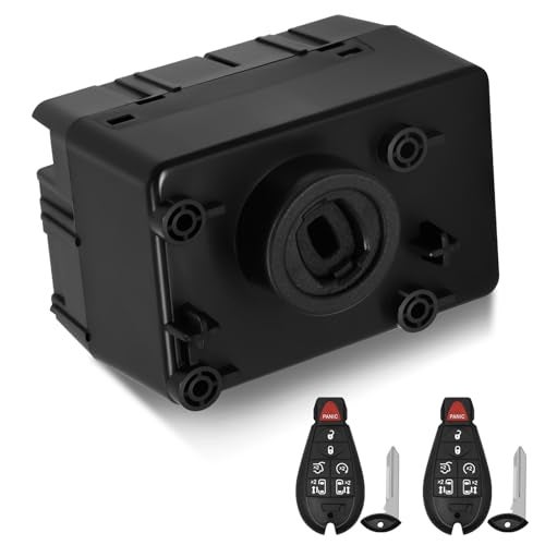 LUKYUCHA 601-082 Wireless Ignition Switch Module Kit & 2 Keys Compatible with 2011-2013 Dodge Challenger, Ram 1500 2500 3500 4500 5500, Jeep Grand Cherokee, Replace# 68105739AC 5026533AE (Need Programming) - Image 1