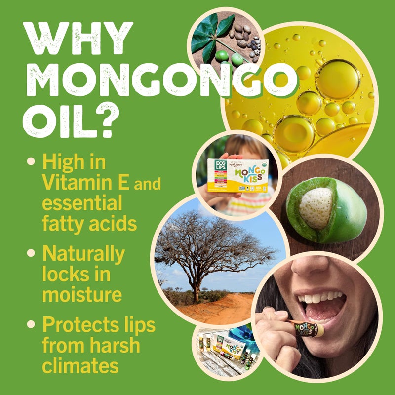 Eco Lips Mongo Kiss USDA Organic Lip Balm Set 8-pack (0.15 oz. each) with Mongongo Oil & Cocoa Butter to Moisturize Chapped Lips | Made in USA by Eco Lips (Variety) - Image 3