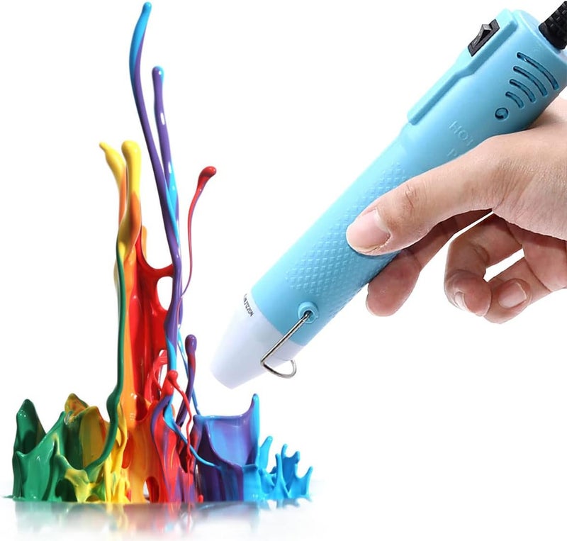 MOFA Heat gun,Mini Hot Air Gun Tools Shrink Pen with Stand For DIY Embossing And Drying Paint Multi-Purpose Electric Heating Nozzle 150W 110V (Blue) - Image 1