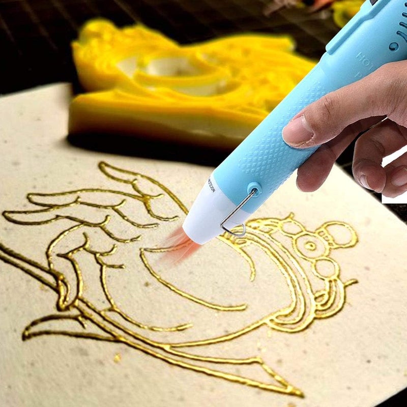 MOFA Heat gun,Mini Hot Air Gun Tools Shrink Pen with Stand For DIY Embossing And Drying Paint Multi-Purpose Electric Heating Nozzle 150W 110V (Blue) - Image 5