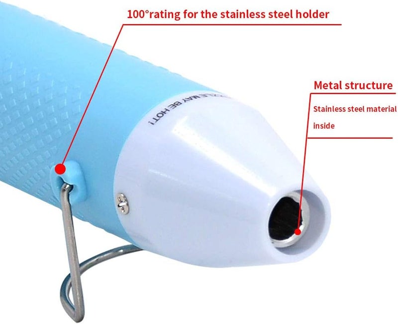 MOFA Heat gun,Mini Hot Air Gun Tools Shrink Pen with Stand For DIY Embossing And Drying Paint Multi-Purpose Electric Heating Nozzle 150W 110V (Blue) - Image 3