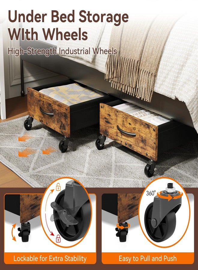 FOUCSSOMEI Under Bed Storage with Wheels, Under Bed Storage Drawers on Wheels, Metal Frame Under Bed Shoe Storage, Space-Saving for Bedroom Closet Organization - Image 3