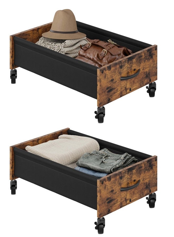 FOUCSSOMEI Under Bed Storage with Wheels, Under Bed Storage Drawers on Wheels, Metal Frame Under Bed Shoe Storage, Space-Saving for Bedroom Closet Organization - Image 1