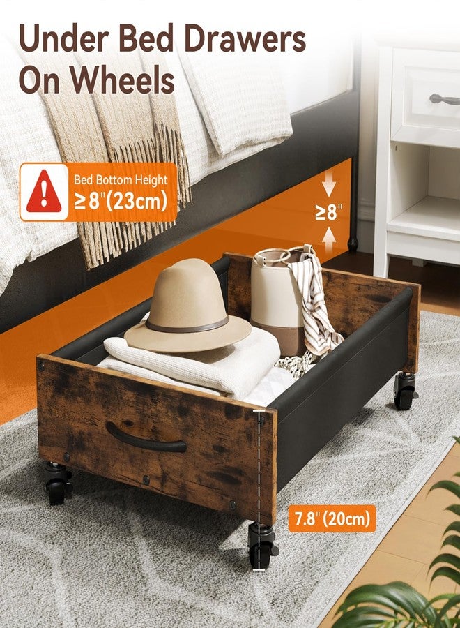 FOUCSSOMEI Under Bed Storage with Wheels, Under Bed Storage Drawers on Wheels, Metal Frame Under Bed Shoe Storage, Space-Saving for Bedroom Closet Organization - Image 4