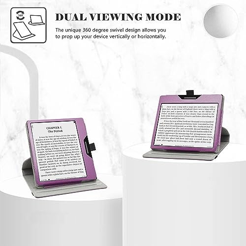 LiuShan 360 Rotation PU Cover - BOOX Page/Onyx Boox Tablet Go Color 7 Purple - Image 2