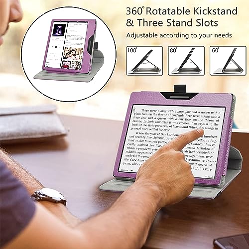 LiuShan 360 Rotation PU Cover - BOOX Page/Onyx Boox Tablet Go Color 7 Purple - Image 4