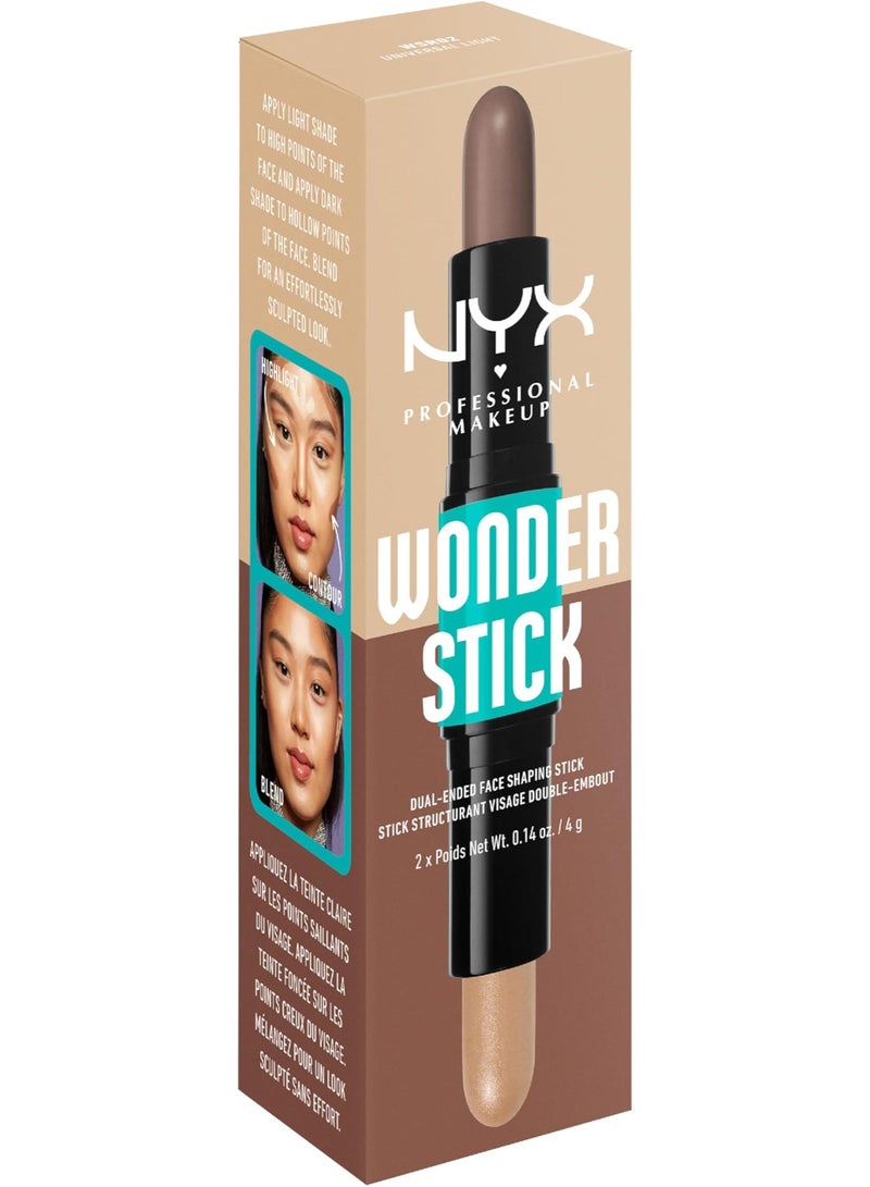 نيكس مكياج المحترفين نيكس بروفيشنال ميكاب ووندر ستيك عصا كونتور مزدوجة لتحديد الوجه تفتيح وهايلايت نحت الوجه تركيبة نباتية يونيفرسال لايت 35.9 جرام - Image 5