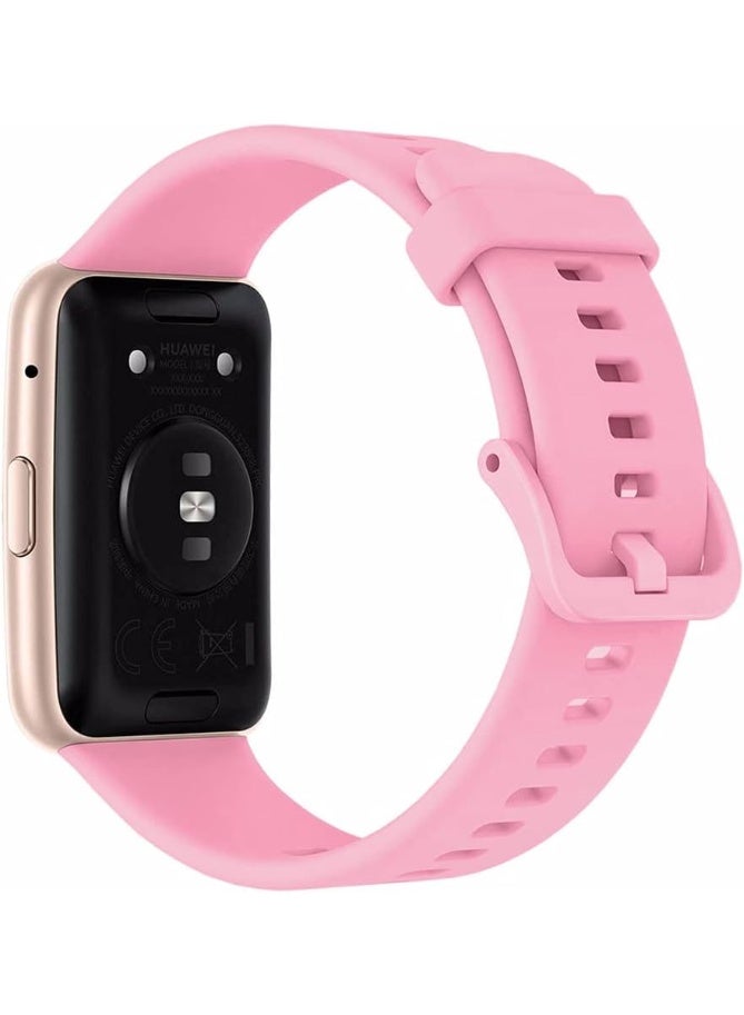 ووتش متوافق مع هواوي ووتش فيت سبشال إديشن، سوار استبدال سيليكون ناعم، مقاوم للتآكل، قابل للتهوية - وردي - Image 1