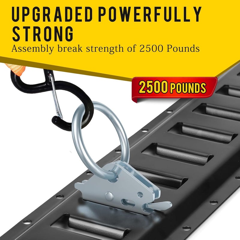 Eapele 20pcs Steel E-Track O Ring Tie-Down Anchors, Secure Cargo in Enclosed/Flatbed Trailers, Trucks, Load Limit of 1500lb(Silver) - Image 3