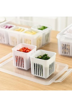 Food Storage Box with Lid and 6 Compartments Refrigerator Food Storage Container with Strainer for Fruit Vegetable - pzsku/Z377127C334E9F65B1E65Z/45/_/1722506564/026fd4c9-daa5-4549-b7cc-4e58fb523159