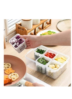 Food Storage Box with Lid and 6 Compartments Refrigerator Food Storage Container with Strainer for Fruit Vegetable - pzsku/Z377127C334E9F65B1E65Z/45/_/1722506585/76ae2d7d-a5f4-4921-9c75-9fdad4672d4a