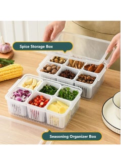 Food Storage Box with Lid and 6 Compartments Refrigerator Food Storage Container with Strainer for Fruit Vegetable - pzsku/Z377127C334E9F65B1E65Z/45/_/1722506595/a45472bf-5606-4923-a1ea-196e6e1e911f