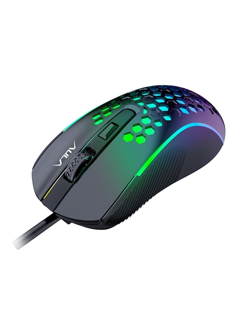 AULA S11 Wired Gaming Mouse – 4 Buttons, RGB Rainbow Backlight, USB Optical Mouse for PC & Laptop - Image 3