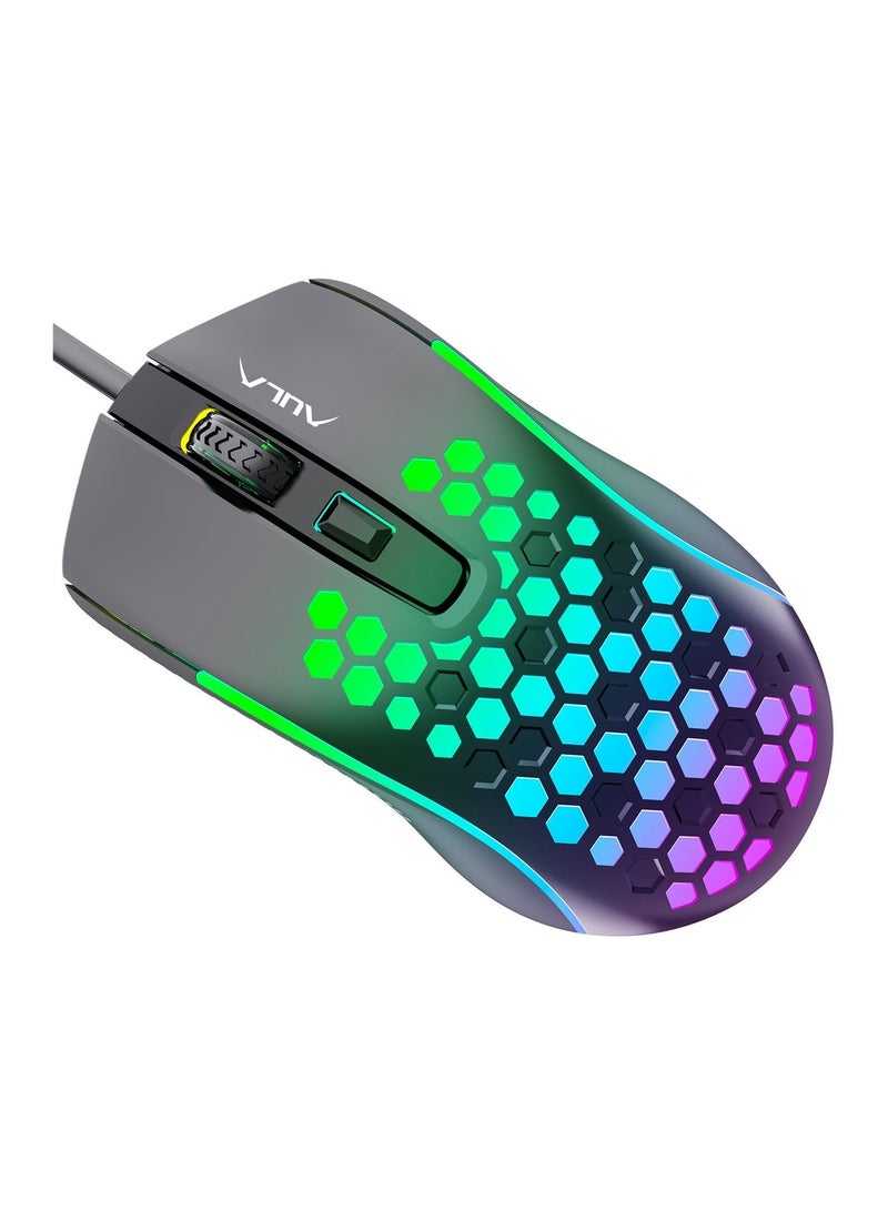 AULA S11 Wired Gaming Mouse – 4 Buttons, RGB Rainbow Backlight, USB Optical Mouse for PC & Laptop - Image 4