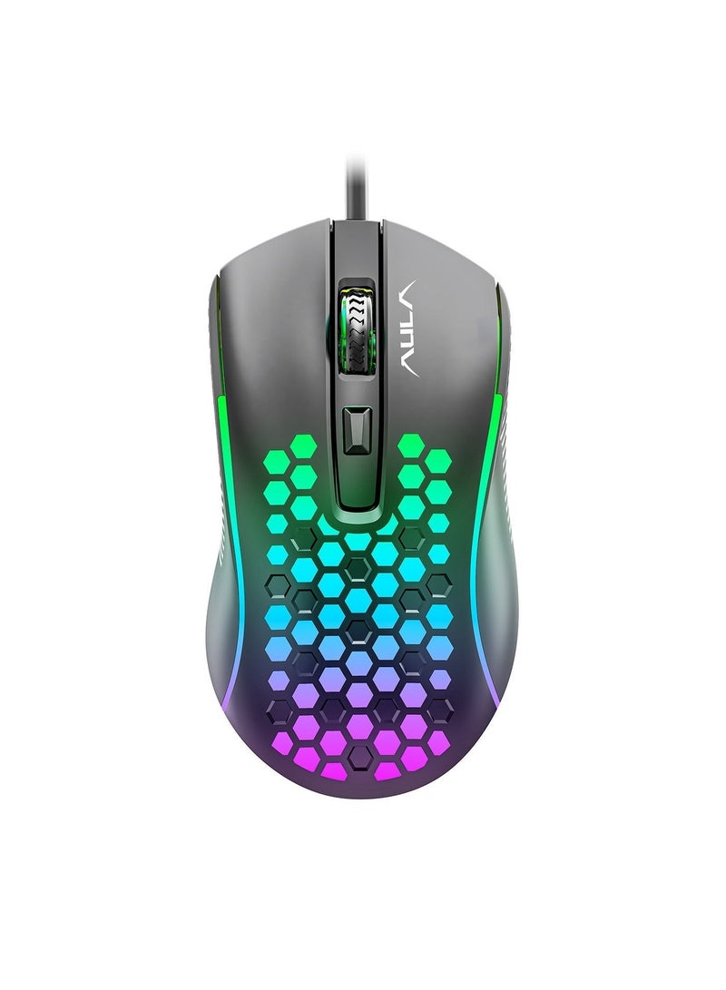 AULA S11 Wired Gaming Mouse – 4 Buttons, RGB Rainbow Backlight, USB Optical Mouse for PC & Laptop - Image 2
