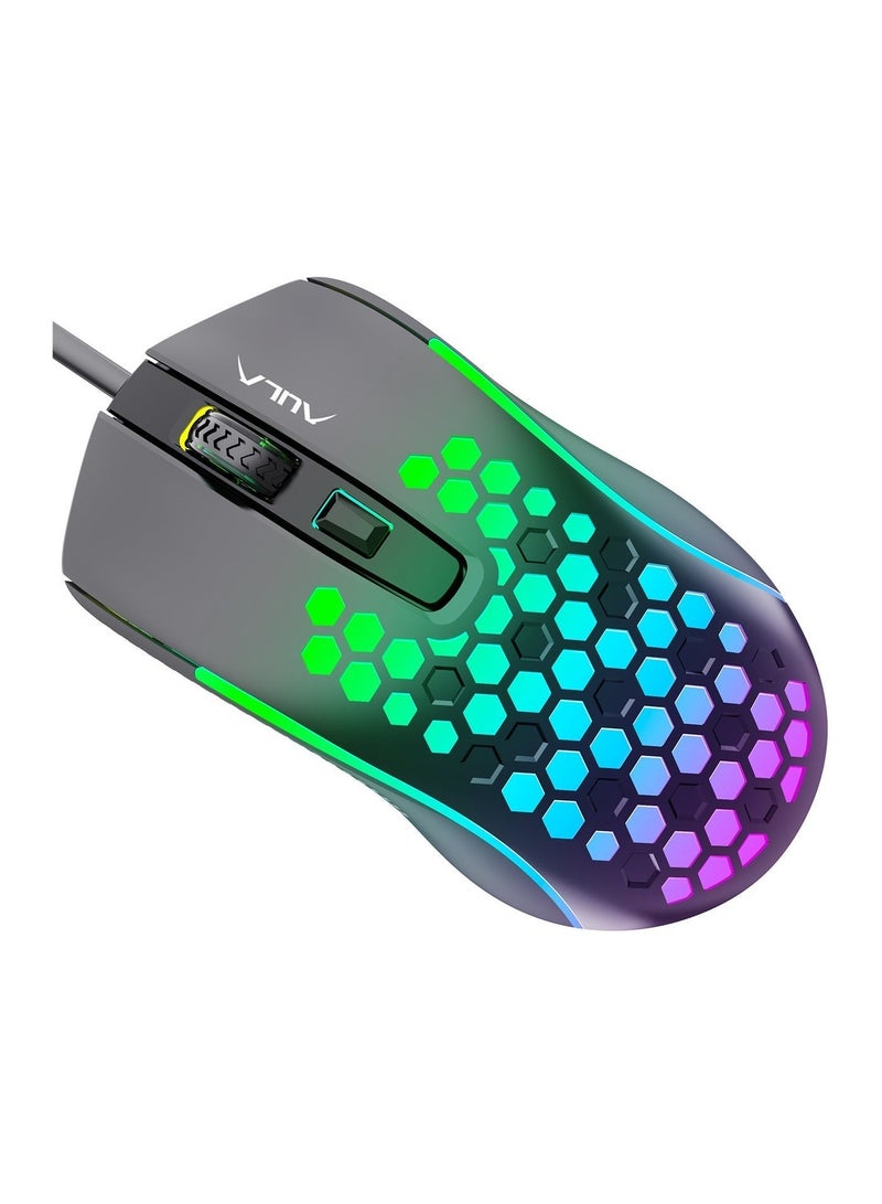 AULA S11 Wired Gaming Mouse – 4 Buttons, RGB Rainbow Backlight, USB Optical Mouse for PC & Laptop - Image 4
