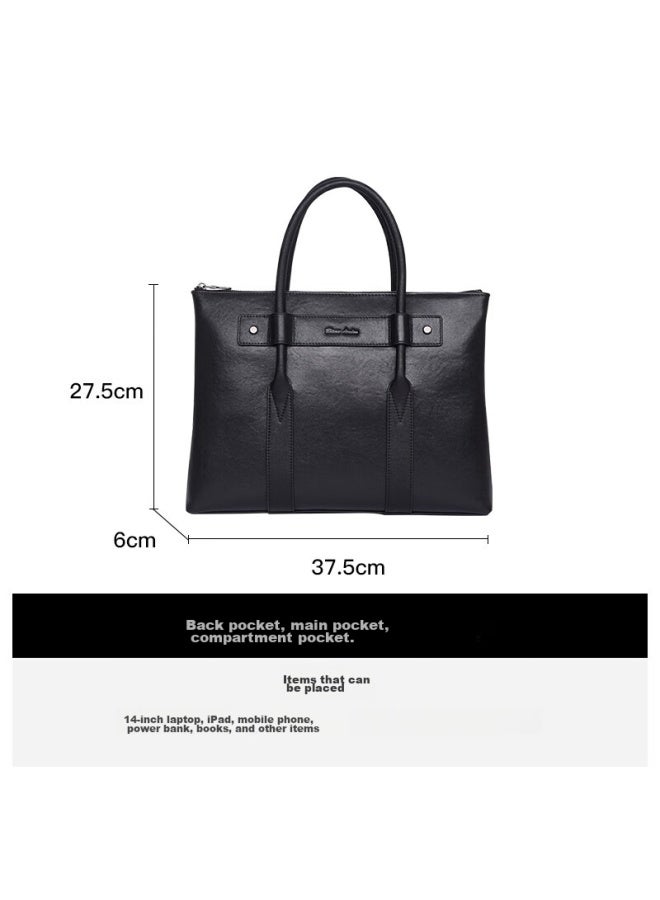 American Bison Meizhouyeniou Briefcase, Men's Business Bag, Genuine Leather Handbag, Top-grain Cowhide Laptop Bag, Men's Gift - Image 3