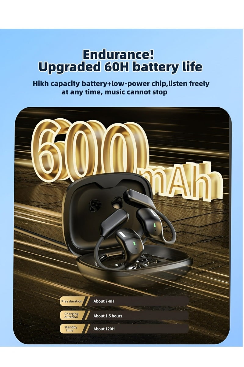 فليفيو سماعات أذن للترجمة اللغوية بالذكاء الاصطناعي، سماعات أذن مفتوحة، شاشة لمس LCD مترجم فوري لـ 134 لغة ولهجة، بلوتوث 5.3، سماعات أذن مترجم لاجتماعات العمل والسفر، لون أسود - Image 5