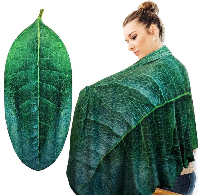 cheekyglo Cute Large Green Leaf Plush Blanket, Large Leaf Blanket, Leaf Vein Shape Blanket Flannel Blanket, Funny Birthday Gift Blanket Leaf Blanket for Couch,Sofa,Travel,Bedroom,Living Room (C: 80*100cm) - Image 1