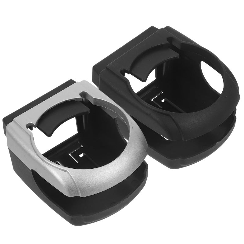 2pcs Universal Car Air Vent Cup Holder Mount For Water Bottles And Coffee Cups Black Gray - Image 2
